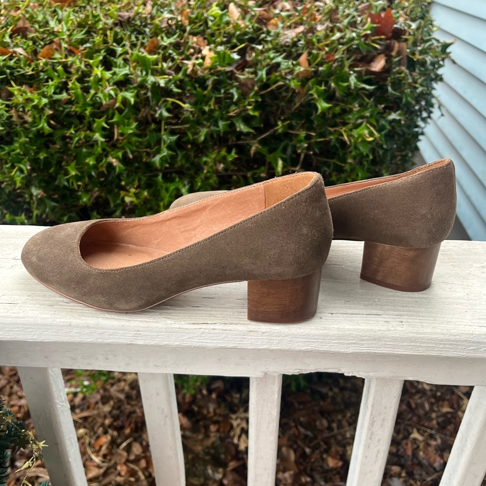 Madewell Low Heel Ella Pumps Shoes Mink Suede Size 7 - Picture 6 of 8